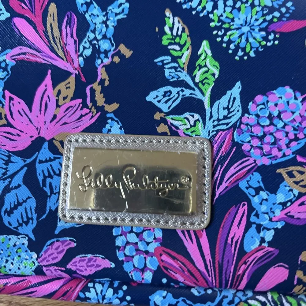 NWT LILLY PULITZER LAPTOP CASE, LEATHERETTE W/POCKET COMPUTERS CALYPSO COAST 14